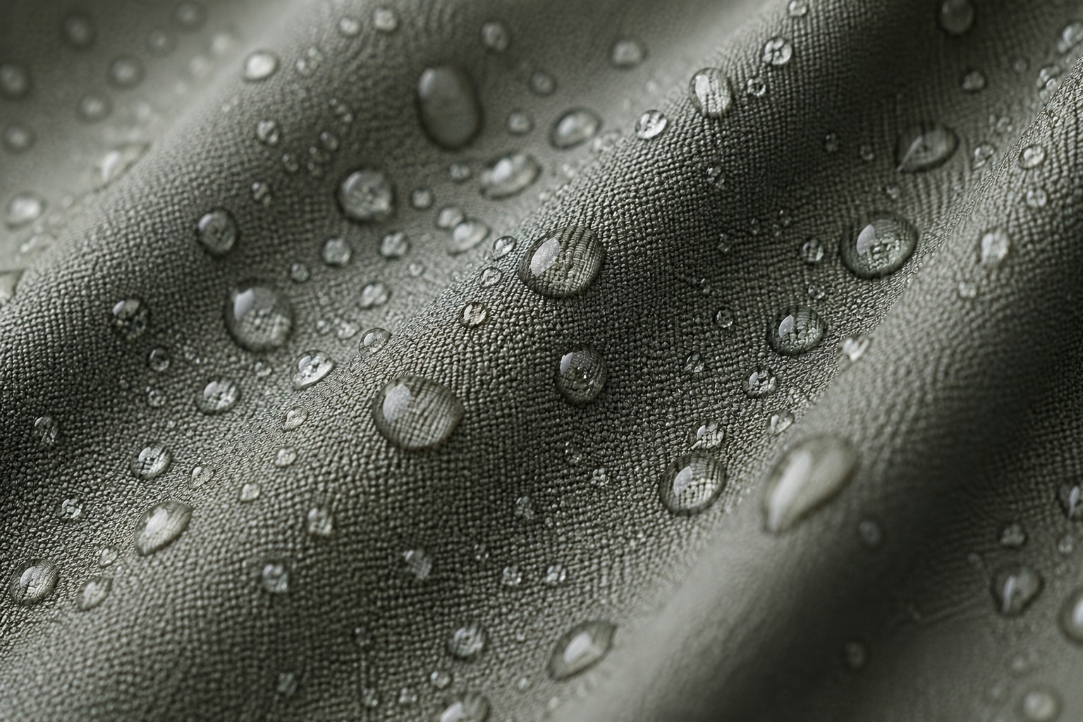 Close-up of a technical finish on institutional uniform fabric